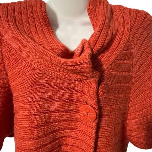 Moth by Anthropologie Rust Wool Knit Cape Sweater - Size M - Picture 8 of 9
